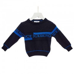 Maglione bambino girocollo con logo ICEBERG art. MGICE109BM