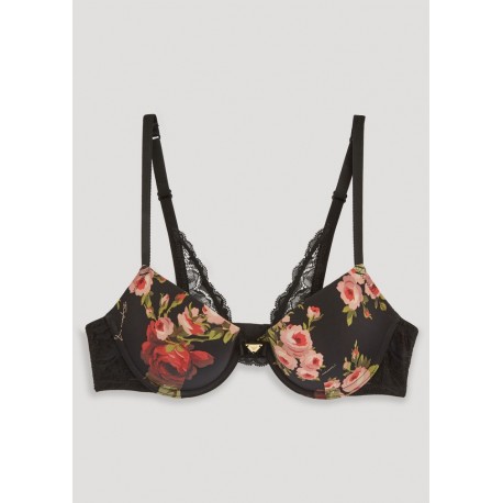 Reggiseno con inserti in pizzo e stampa rose EMPORIO ARMANI art. 162394-8A2011