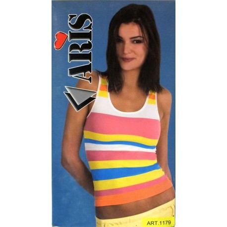 Canotta donna spalla larga rigata ARIS art. 1179