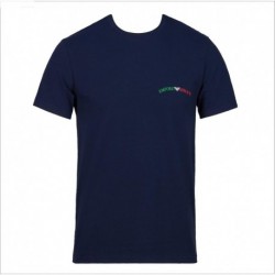 T-shirt con logo tricolore ricamato Emporio Armani