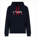 Felpa con cappuccio e stampa logo Emporio Armani