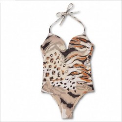 Costume donna intero imbottito stampa animalier Emporio Armani