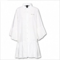 Abito a camicia con logo ricamato Emporio Armani