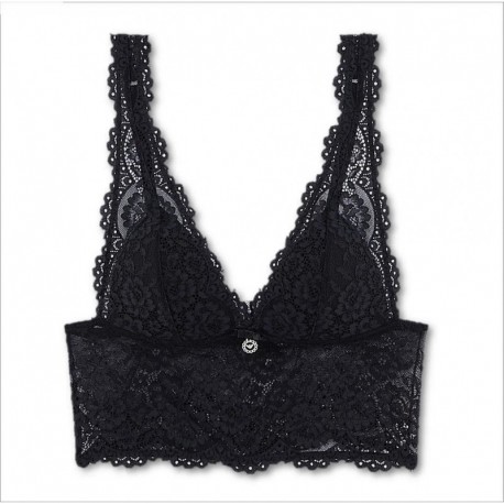 Bralette imbottita in pizzo floreale Emporio Armani