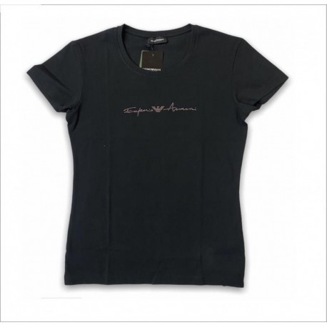 T-shirt con logo e strass Emporio Armani