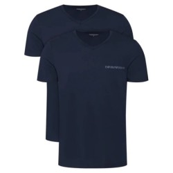 Set di 2 T-shirt uomo scollo a V con logo Emporio Armani AF10779 EM000392