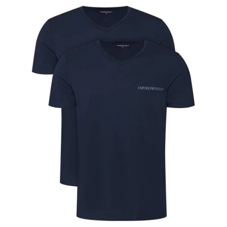 Set di 2 T-shirt uomo scollo a V con logo Emporio Armani AF10779 EM000392