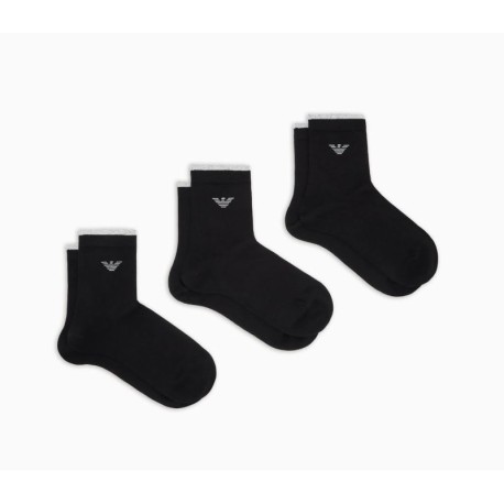 Set di 3 calze corte donna logo aquila Emporio Armani AF13225 EW000585